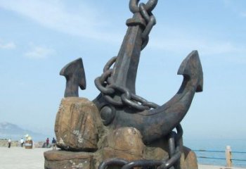 別墅區船舵雕塑廠家 大型擺件 創意不銹鋼船舵雕塑生產