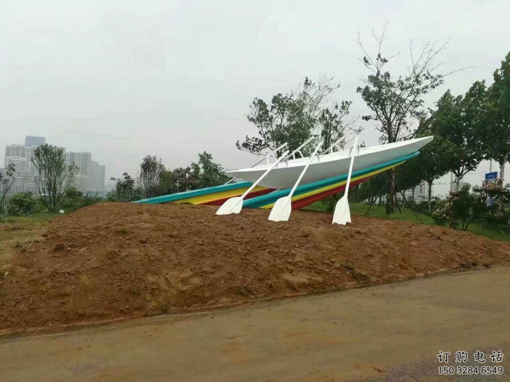 酒店劃船雕塑廠家 公園小品 制作不銹鋼劃船雕塑廠家