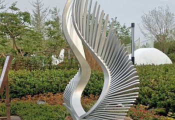草地鳳尾雕塑廠家 現(xiàn)代小品 大型不銹鋼鳳尾雕塑加工