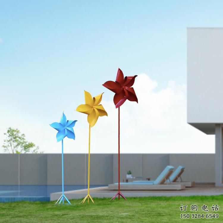 酒店風車雕塑廠家 公園小品 大型不銹鋼風車雕塑生產