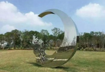 鏡面月牙雕塑廠家 大型擺件 創(chuàng)意不銹鋼月牙雕塑生產(chǎn)