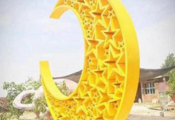 大型商場(chǎng)月牙形雕塑廠家 烤漆擺件 創(chuàng)意不銹鋼月牙形雕塑