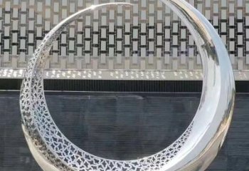 抽象月牙形雕塑廠家 啞光小品 戶外不銹鋼月牙形雕塑生產(chǎn)