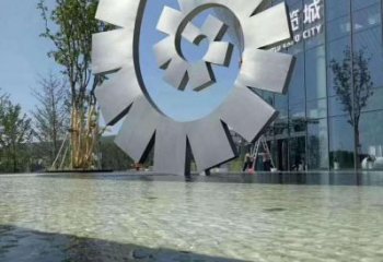 鏤空雙環(huán)雕塑廠家 廣場園林小品 大型不銹鋼雙環(huán)雕塑制作