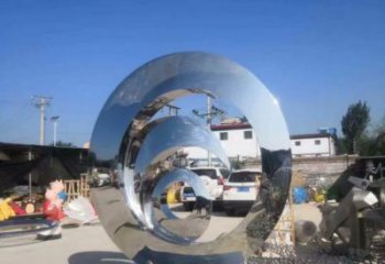 鏡面圓鏡雕塑廠家 烤漆大型擺件 現代不銹鋼圓鏡雕塑生產