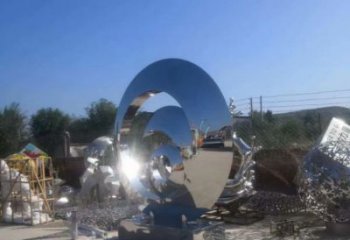 鍛造圓鏡雕塑廠家 現代創意小品 戶外不銹鋼圓鏡雕塑