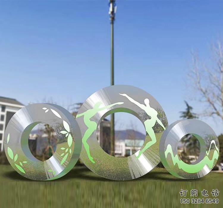 庭院環形雕塑廠家 公園小品 鍛造不銹鋼環形雕塑生產