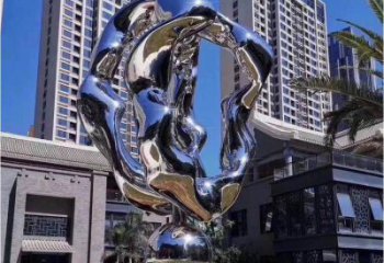 步行街環形雕塑廠家 鏡面創意小品 現代不銹鋼環形雕塑制作