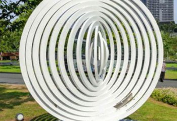 噴漆環形雕塑廠家 中式村口小品 現代不銹鋼環形雕塑生產