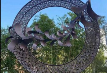 酒店圓圈雕塑廠家 戶外小品 現代不銹鋼圓圈雕塑制作