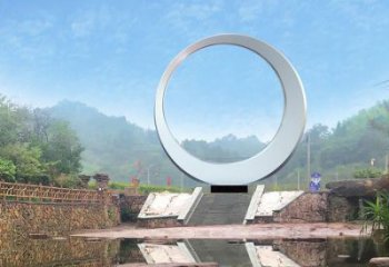 歐式圓圈雕塑廠家 抽象公園擺件 鏡面不銹鋼圓圈雕塑生產