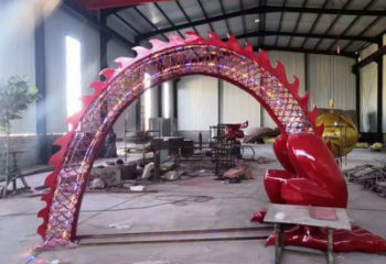 街道拱門雕塑廠家 電鍍現(xiàn)代擺件 烤漆不銹鋼拱門雕塑生產(chǎn)