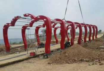 幾何大門雕塑廠家 公園創(chuàng)意小品 戶外不銹鋼大門雕塑生產(chǎn)