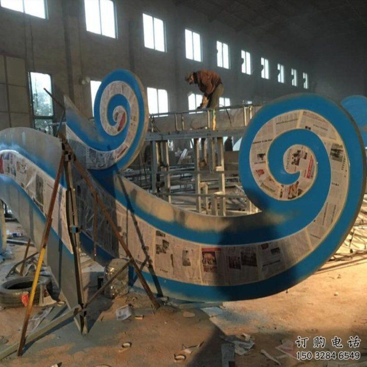 彩繪云彩雕塑廠家 現代擺件 街頭不銹鋼云彩雕塑生產