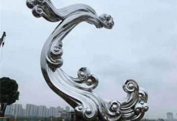 異形云朵雕塑廠家 現(xiàn)代小品 廣場不銹鋼云朵雕塑生產