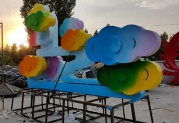 烤漆云彩雕塑廠家 創意小品 戶外不銹鋼云彩雕塑生產