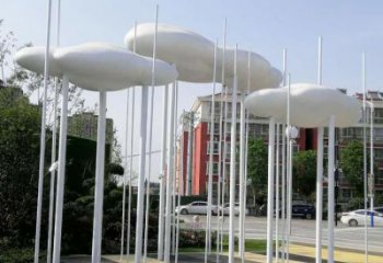 大型商場(chǎng)云彩雕塑廠家 仿真擺件 鏡面不銹鋼云彩雕塑生產(chǎn)