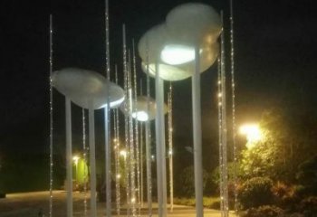 燈光云彩雕塑廠家 燈光小品 商業(yè)街不銹鋼云彩雕塑制作