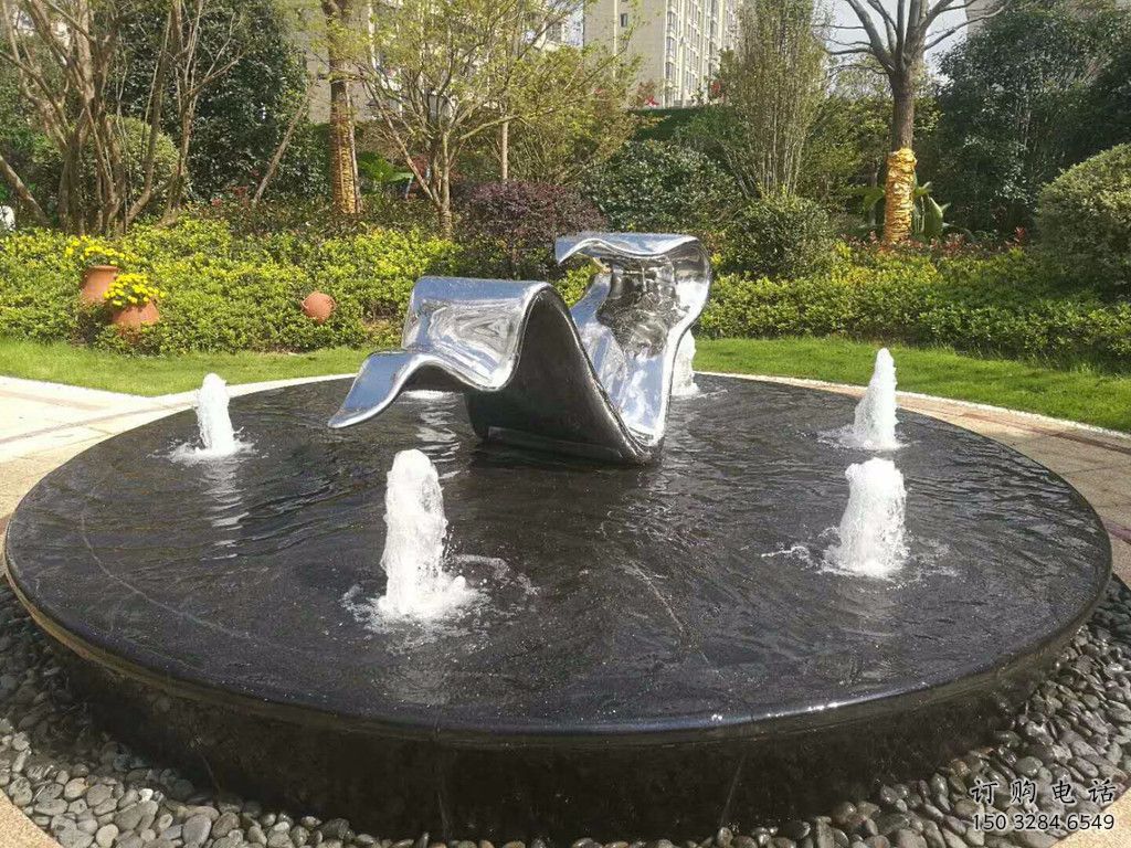 房地產絲帶雕塑廠家 水景擺件 鍛造不銹鋼絲帶雕塑價格