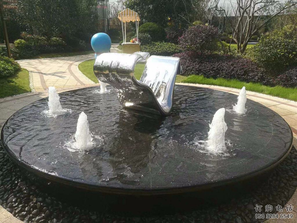 戶外彩帶雕塑廠家 噴漆噴水小品 大型不銹鋼彩帶雕塑生產(chǎn)