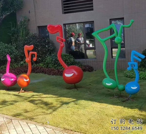 步行街音符雕塑廠家 游樂(lè)場(chǎng)小品 大型不銹鋼音符雕塑價(jià)格