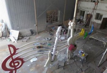 大型商場音符雕塑廠家 現代擺件 烤漆不銹鋼音符雕塑生產