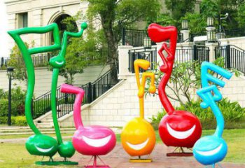 彩繪樂譜雕塑廠家 創意擺件 街頭不銹鋼樂譜雕塑制作