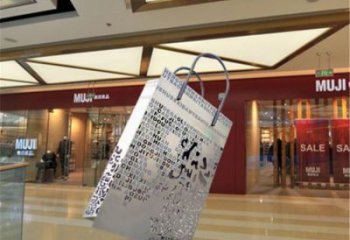鏤空手提包雕塑廠家 歐式小品 大型商場不銹鋼手提包雕塑