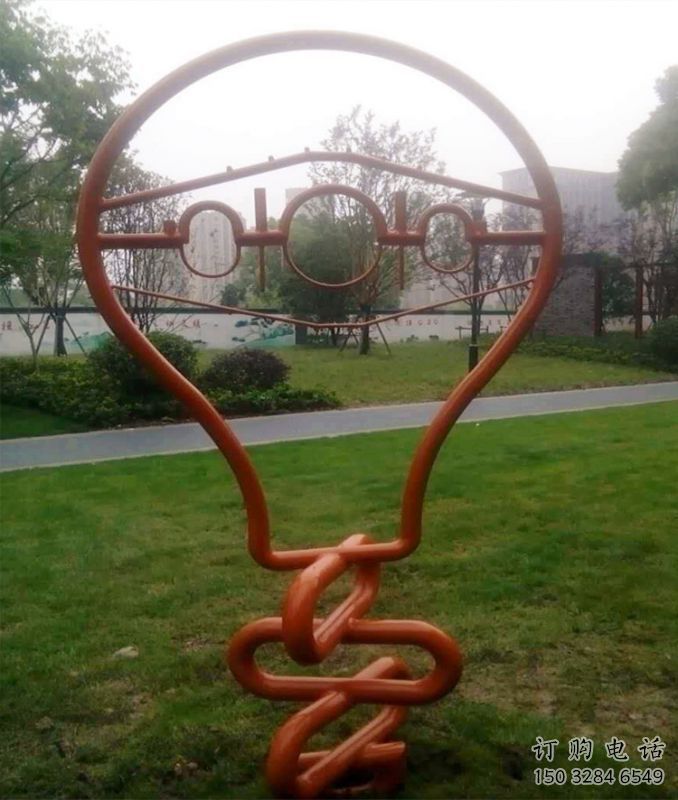 大型電燈泡雕塑廠家 抽象小品 現(xiàn)代不銹鋼電燈泡雕塑