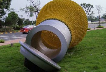 幾何電燈泡雕塑廠家 創意小品 現代不銹鋼電燈泡雕塑