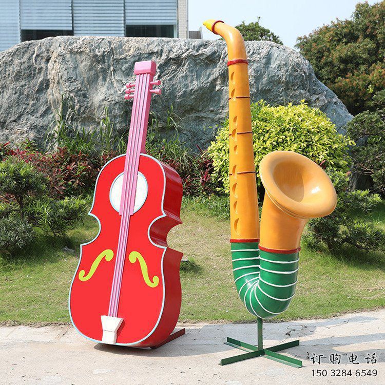 大型商場(chǎng)小提琴雕塑廠家 仿真擺件 烤漆不銹鋼小提琴雕塑