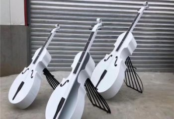 戶外小提琴雕塑廠家 噴漆小品 現代不銹鋼小提琴雕塑