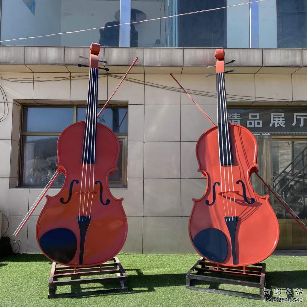 庭院吉他雕塑廠家 烤漆小品 現(xiàn)代不銹鋼吉他雕塑制作