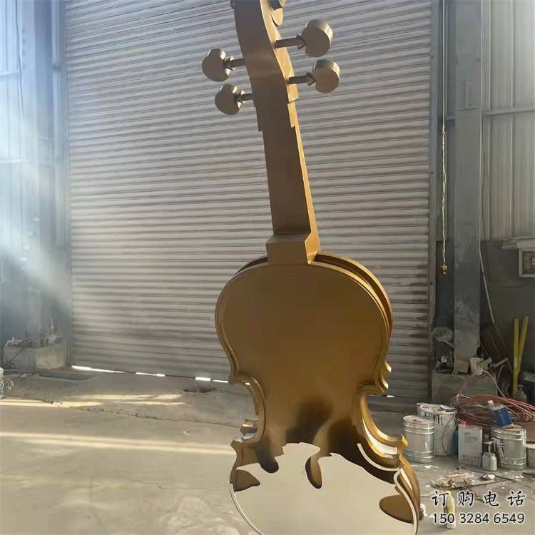 幾何吉他雕塑廠家 現代小品 創意不銹鋼吉他雕塑制作