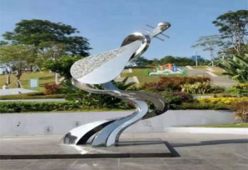 商業街吉他雕塑廠家 音樂賓館擺件 鏡面不銹鋼吉他雕塑