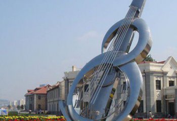 戶外吉他雕塑廠家 創意小品 鏡面不銹鋼吉他雕塑制作