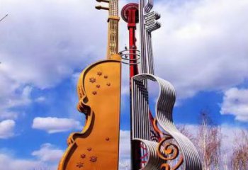 大型吉他雕塑廠家 創(chuàng)意小品 戶外不銹鋼吉他雕塑廠家