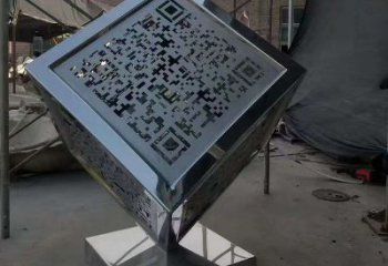 創意二維碼雕塑廠家 鏤空小品 公園不銹鋼二維碼雕塑廠家