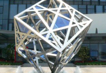 中式正方形雕塑廠家 鏤空小品 游樂場不銹鋼正方形雕塑廠