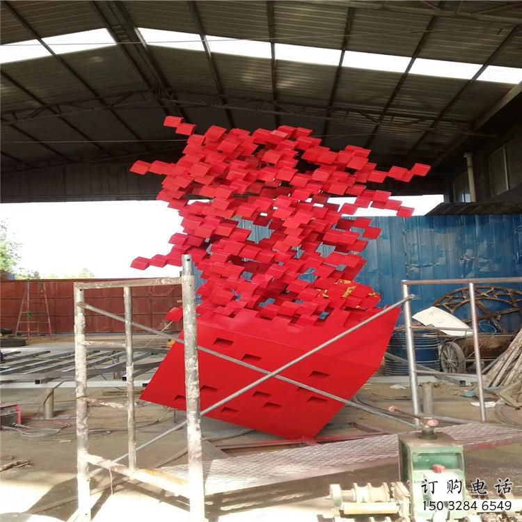 噴漆幾何體雕塑廠家 中式小品 廣場不銹鋼幾何體雕塑廠
