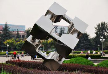 鍛造立方體雕塑廠家 廣場小品 戶外不銹鋼立方體雕塑廠