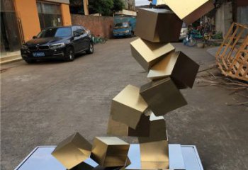 鍛造幾何體雕塑廠家 鍍金小品 戶外不銹鋼幾何體雕塑廠