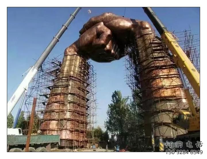 大型握手雕塑廠家 鍛造小品 戶外不銹鋼握手雕塑廠