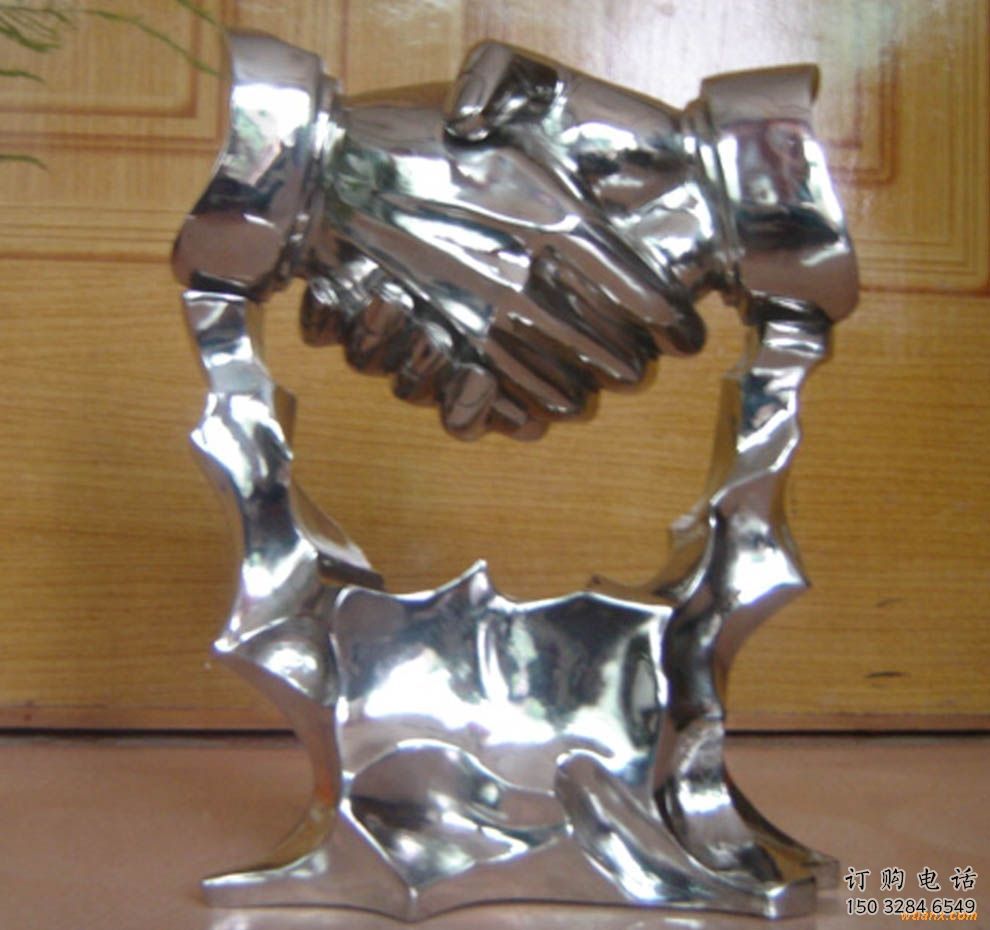 創意握手雕塑廠家 鏡面小品 公園不銹鋼握手雕塑廠
