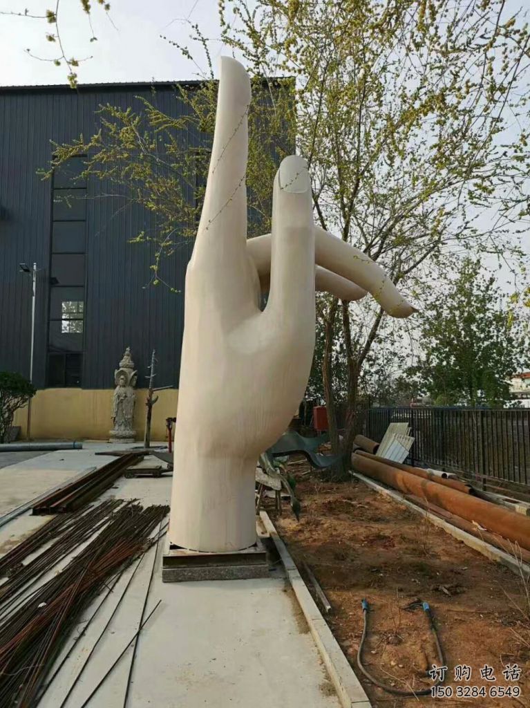 商業街手勢雕塑廠家 抽象擺件 大型不銹鋼手勢雕塑廠