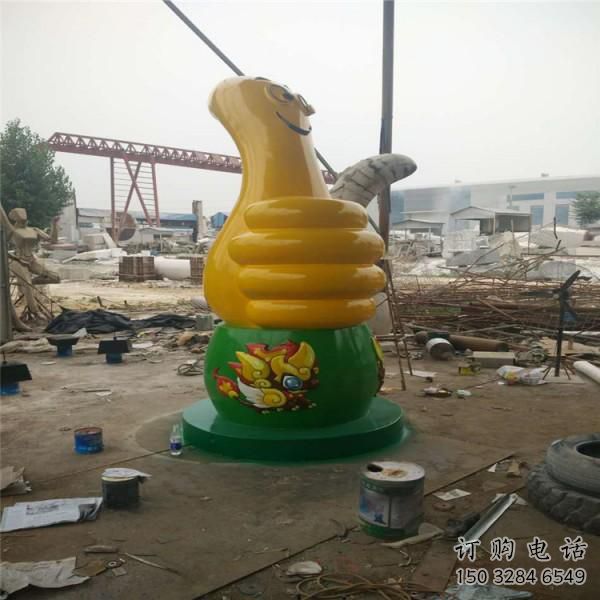 街道手勢雕塑廠家 現代擺件 噴漆不銹鋼手勢雕塑廠