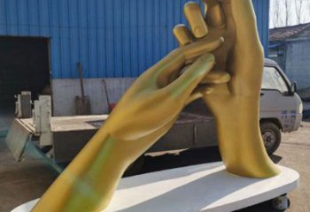 廣場握手雕塑廠家 烤漆小品 大型不銹鋼握手雕塑廠