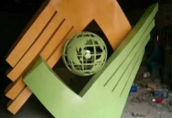 幾何握手雕塑廠家 烤漆小品 創意不銹鋼握手雕塑廠