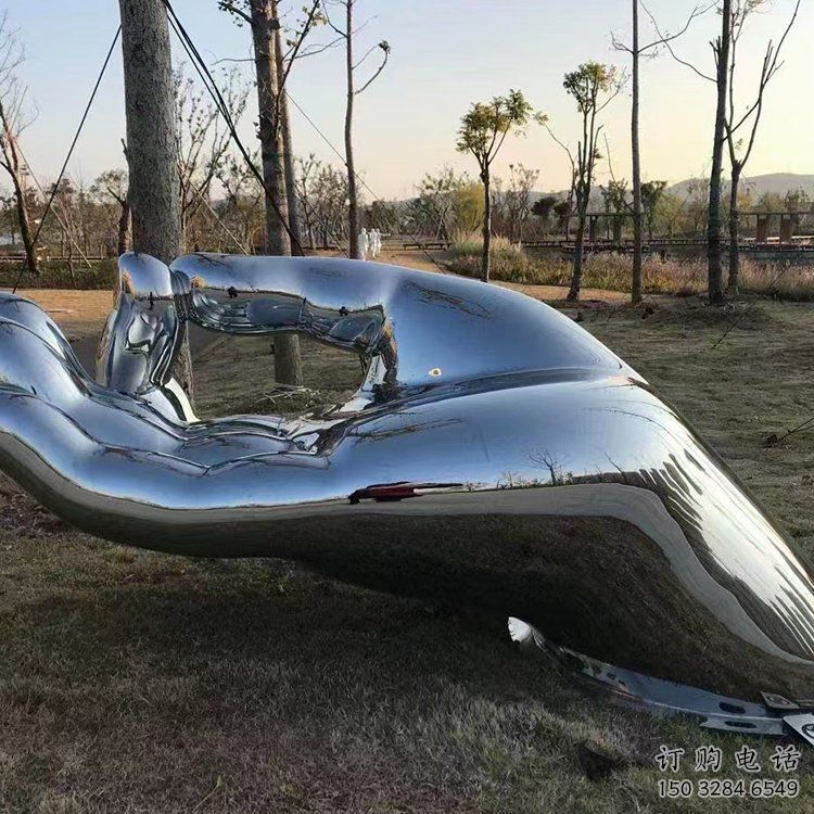 現代拈花指雕塑廠家 大型別墅區擺件 鏡面不銹鋼拈花指雕塑廠