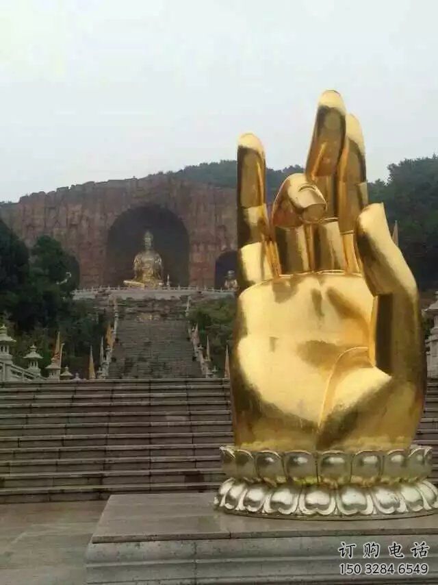 電鍍佛手雕塑廠家 廣場(chǎng)擺件 大型不銹鋼佛手雕塑廠